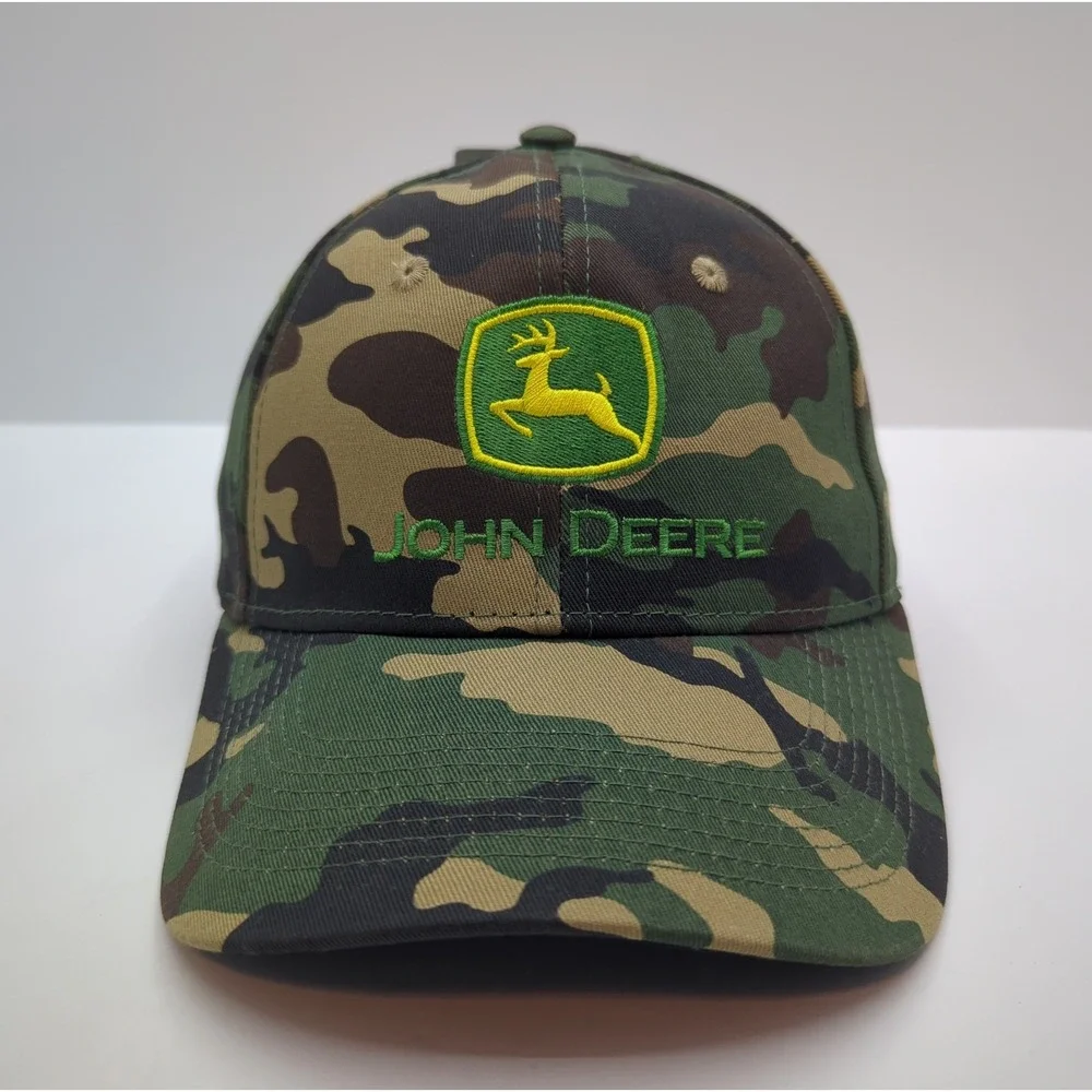 John Deere Camo Snapback Hat Embroidered Logo Camouflage Baseball Cap